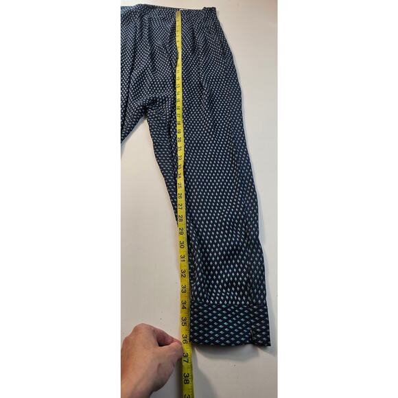 Zara basic sz S geometric blue slouchy LOW rise baloon pants EUC fun comfort - Picture 7 of 11